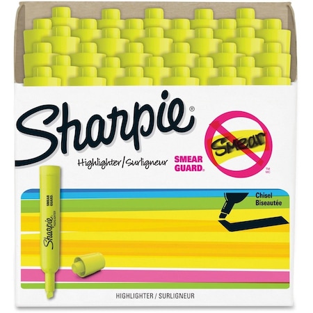 Sharpie Accent Highlighter, Chisel Point, 36/PK, Fluorescent Yellow 36PK SAN1920938